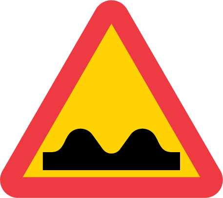 A8 Varning för ojämn väg