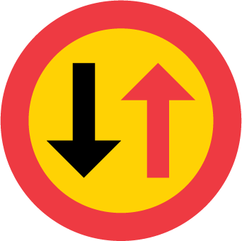 B6 Väjningsplikt mot mötande trafik