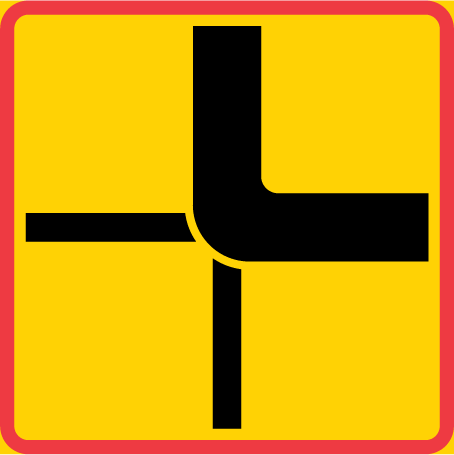 T15 Vägars fortsättning i korsning